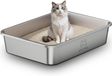 Merkloos Kattenbak Roestvrij staal, open model, 70 x 50 x 15 cm