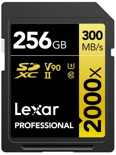 Lexar Professional 2000x 256GB SDXC UHS-II Card - Up to 300MB/s Read - LSD2000256G-BNNNU