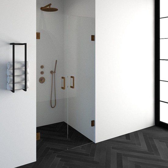 Sanitop Pendeldeur Compleet Profielloos 100x200 cm Koper - Met Antikalkbehandeling