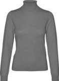 Vero Moda Vmiris Ls Rollneck Trui - Medium Grey Melange - Maat S