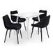 Vicco eettafelset "Beaver", Wit, 110 x 70 cm | met 4 stoelen, zwart