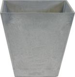 Artstone Ter Steege Bloempot/plantenpot - vierkant - gerecycled kunststof - steengrijs - D20 en H20 cm