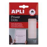APLI - 18779 - APLI Power-Dots Ultra Sticky dubbelzijdig, punten voor bevestiging zonder spijkers en gaten, afneembare lijm, belastbaar tot 4 kg per stuk