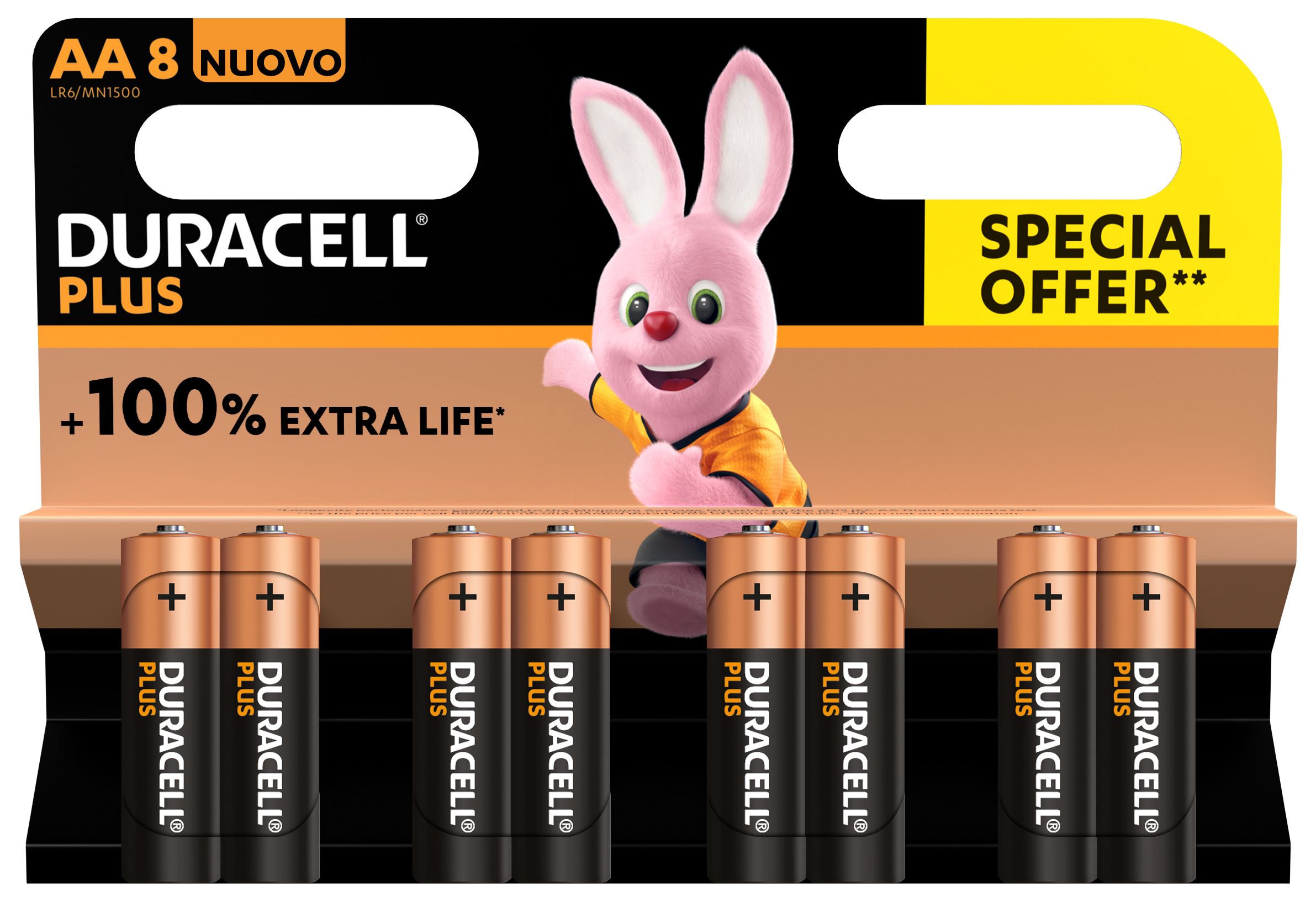 Duracell Plus AA Alkaline Batterijen - 8 stuks