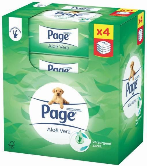 Page Vochtig toiletpapier navul skin kind aloe 4 x 42 stuks