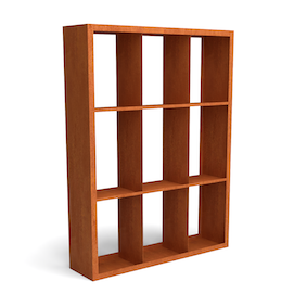 Merkloos Egura Cortenstaal Houtopslag Onderverdeling 9 Vakken 1500x385x2000 mm Geroba