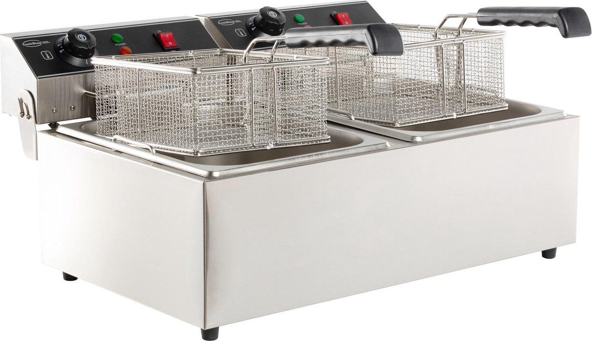 Combisteel Elektrische Tafelfriteuse 2X6 L - 7455.1008 - RVS