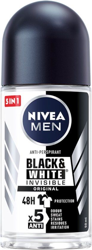 NIVEA MEN Black & White Invisible Original Antiperspirant Roller - 50ml