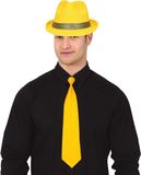 Boland Verkleedkleding setje 2 delig - geel - hoed en stropdas - heren en dames