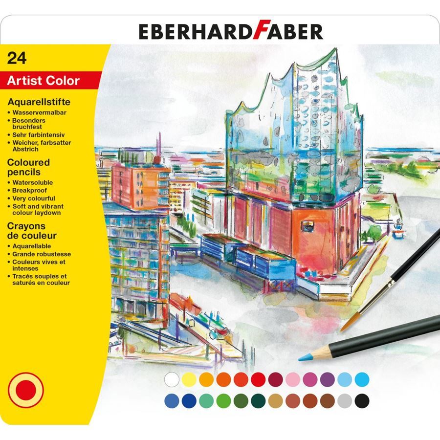 Eberhard Faber Artist Color Aquarelpotloden - 24 stuks - Metaal etui