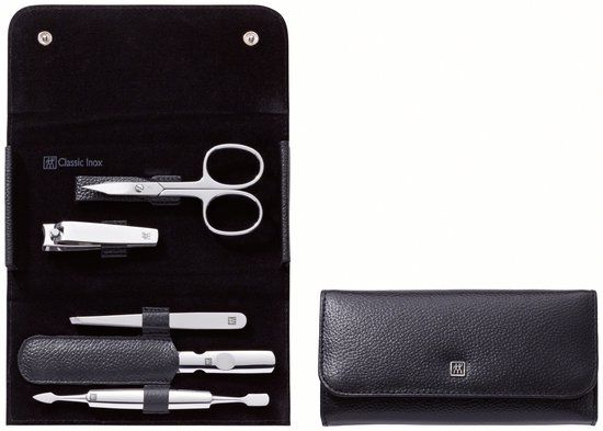 ZWILLING Classic Inox Manicure- en Pedicureset - 5-delig - Roestvrijstaal - Zwart