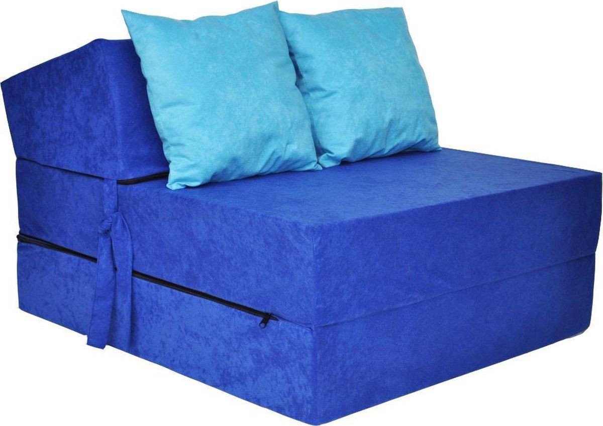 Viking Choice Luxe logeermatras - blauw - 200x70x15 cm - met kussens