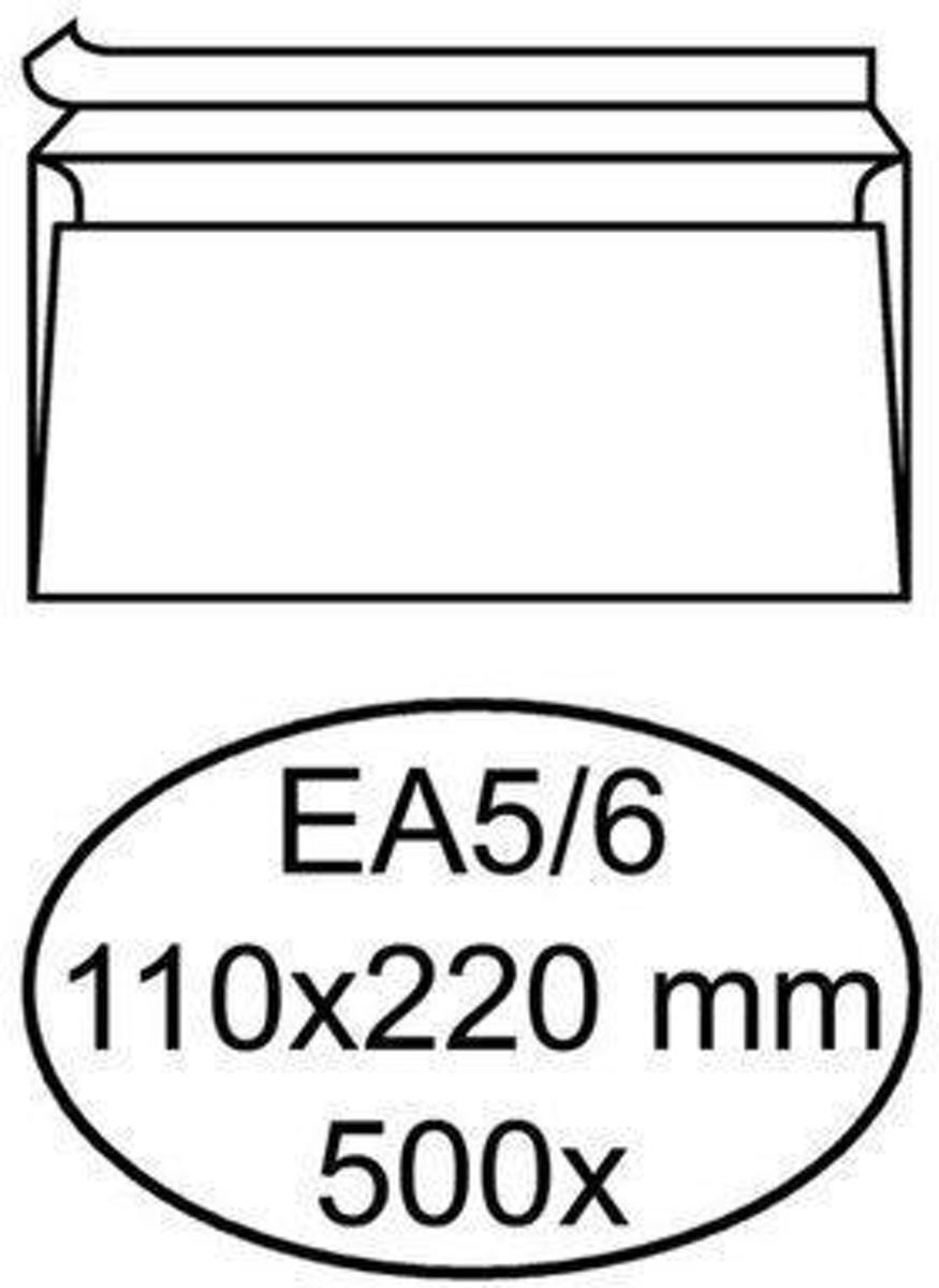 Quantore Envelop bank ea5/6 110x220mm zelfklevend wit 500st