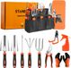 Unyqoos Set d'outils de jardin 13 pièces Acier inoxydable avec sac de rangement