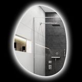 HOMCOM Miroir de salle de bain asymétrique avec éclairage LED et chauffage - Argent