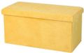 Urban Living Hocker bank - poef XXL - opbergbox - geel - polyester/mdf - 76 x 38 x 38 cm - opvouwbaar