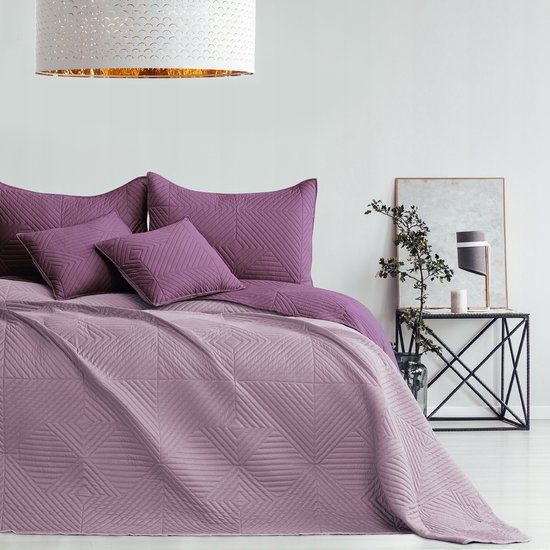 Restilo Dubbelzijdige Pluche Dekbedovertrek 260x280cm Paars Roze