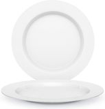 Juypal Hogar Juypal Bordenset - 4x - wit - kunststof - D26 cm - herbruikbaar - BPA-vrij