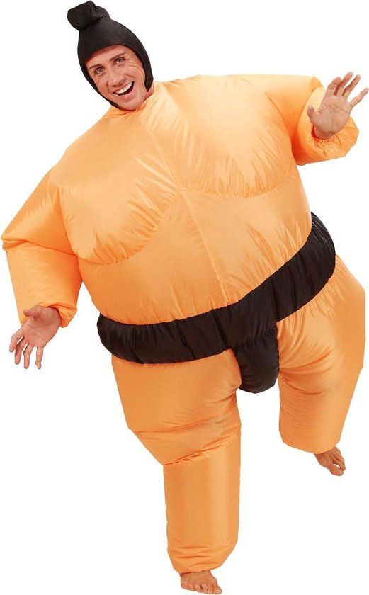 Opblaasbaar Sumoworstelaar Kostuum - Oranje - One Size - Volwassenen