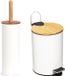 Zeller Accessoires pour salle de bain/toilettes - Brosse WC et poubelle à pédale 3 Litres - blanc