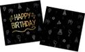 Folat Servetten Shining Glam Happy Birthday - 16 stuks - 33 x 33 cm