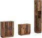 vidaXL - 3-delig - badkamerkast - set - HOORN - Oud - hout - Bewerkt - hout