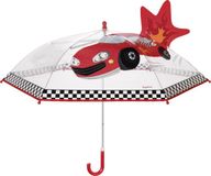 Playshoes Paraplu voor kinderen Raceauto Wit en rood Onesize
