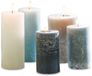 LOBERON Kaars set van 5 Panagra blauw/grijs
