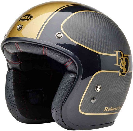 Bell Custom 500 Carbon RSD Checkmate Mat Glanzend Zwart Goud Jethelm - Helm
