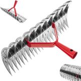 KADAX Gazonbeluchter, handmatige verticuteermachine voor tuin, gazon, schuim, tuinaccessoires van metaal, snijhark, cultivator, gazonbeluchter (beide zijden, zonder handvat)