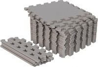 Gorilla Sports Vloermatten - Beschermingsmatten - 18 matten + 8 eindstukken - 30x30 - Puzzel mat - Grijs