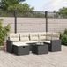 Maison Exclusive - Ensemble de meubles de jardin 7 pièces avec canapé et coussins, noir, en polyrotin