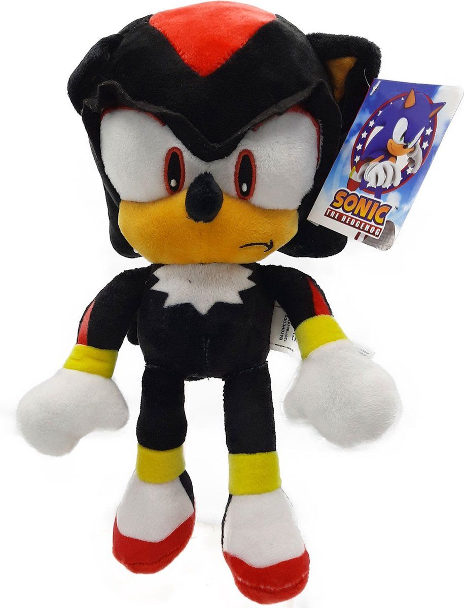 Sega Sonic - The Hedgehog - Knuffel - Shadow - Pluche - Speelgoed - Zwart - 32 cm