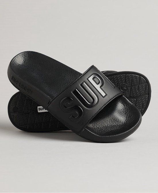 Superdry Dames Code Core badslippers Zwart Maat 36/37