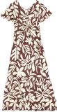 Garcia Maxi Dress V-neck Long Sleeve Viscose Earth Brown