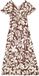 Garcia Maxi Dress V-neck Long Sleeve Viscose Earth Brown