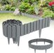 QEENTOE Bordure de jardin, bordure pour parterres de fleurs, imitation bois, séparation de pelouse, palissades, clôture de jardin, gris, 2,3 mètre, 4 pièces