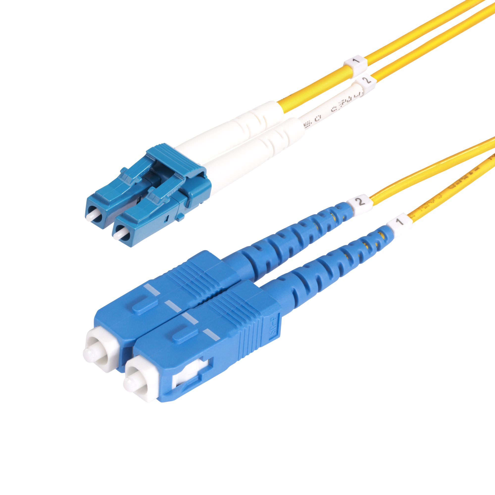 StarTech.com 10m LC naar SC (UPC) OS2 Single Mode Duplex Glasvezel Kabel, 9/125µm, Laser Optimized, 10Gbs, Flexibel Buigen, Low Insertion Loss, LSZH Fiber Patchkabel