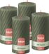 Bolsius Rustieke Kaars - Gedraaid Patroon - 4 stuks - Groen - 13 cm