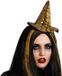 Atosa Halloween heksenhoed - mini hoedje op diadeem - goud glitter
