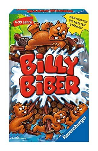 Ravensburger Billy Biber, cadeauspel voor 1-4 spelers, kinderspel vanaf 4 jaar, compact formaat, reisspel