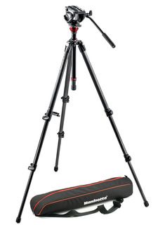 Manfrotto MVH500AH, 755CX3 Tripod - Black - 5kg Max. Load - 173cm Max. Height