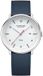 Mondaine Doppio 41mm staal leer blauw solar