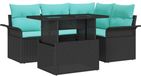 vidaXL Banc de jardin 5 pièces Polywood noir