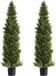 Plantes artificielles, deux ensembles, conçus comme des cèdres, 1524 mm de haut. Buissons de pins artificiels, ressemblent à de vraies plantes, en soie. Montage facile, adapté à la décoration du jardin avant, de la terrasse, du jardin, du balcon, du jardin arrière, de l'intérieur, du bureau