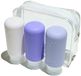 Muitomas Reistas + 3 flesjes - Handbagagevriendelijk - Siliconen - Makkelijke kleurcodering - 3x98ml - Lekvrije doppen - Violet