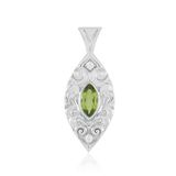 Cavill - Elegante Zilveren Hanger 925 Sterling Zilver Geplatineerd - 1.515 ct Peridoot Marquise & Zirkonia - Groen Edelsteen Sieraad