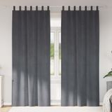 vidaXL - Gordijnen - 2 st - Lichtgrijs - 140 x 225 cm - fluweel