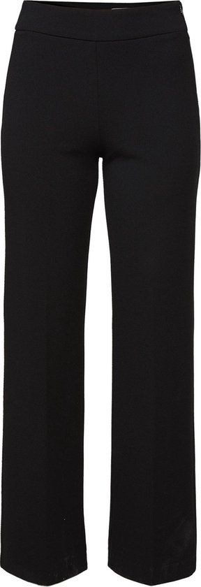 WE Fashion Dames wide leg pantalon zwart XXL