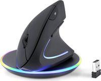 Perixx PERIMICE-713 RX Vertikale Ergonomie-Maus kabellos inkl. Ladepad (Zwart)